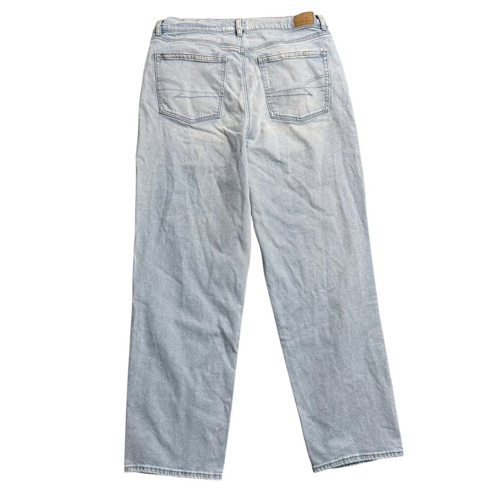American Eagle Jeans Size 16 Highest Rise Baggy Straight Light Wash Denim - Picture 2 of 6